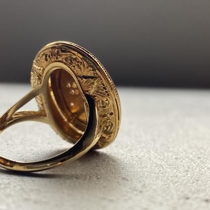 Victorian 18KYG Enamel Diamond Antique Ring（ヴィクトリアン 18金 