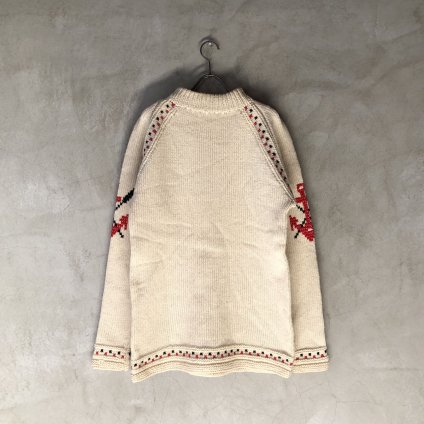 Vintage Knit Raglan Oversize Marine Pattern Cross-stitchʥơ ˥å 饰󥪡С ޥ ƥå