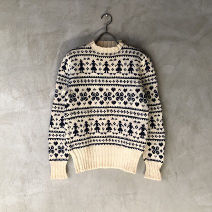 Vintage Jacquard Knit Monotone Nordic Patternʥơ 㥬ɥ˥å Υȡ Υǥå