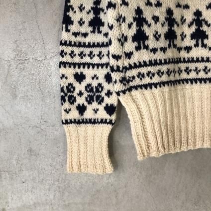 Vintage Jacquard Knit Monotone Nordic Pattern（ヴィンテージ