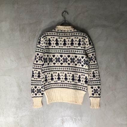 Vintage Jacquard Knit Monotone Nordic Patternʥơ 㥬ɥ˥å Υȡ Υǥå