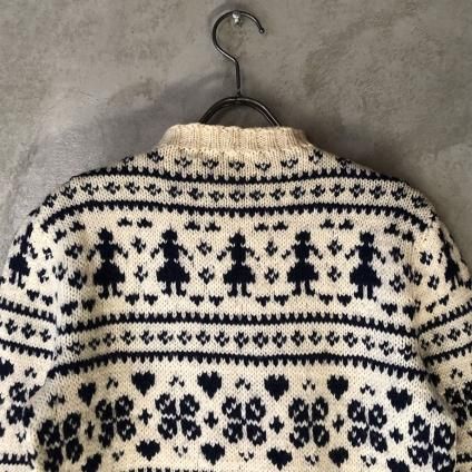 Vintage Jacquard Knit Monotone Nordic Pattern（ヴィンテージ