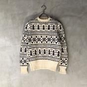 Vintage Jacquard Knit Monotone Nordic Patternʥơ 㥬ɥ˥å Υȡ Υǥå