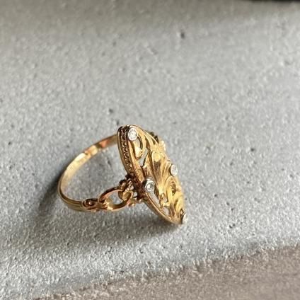 Art Nouveau 18KYG/Diamond Antique Ring(アールヌーヴォー 18K Art Nouveau 18KYG/Diamond Antique Ring(アールヌーヴォー 18K