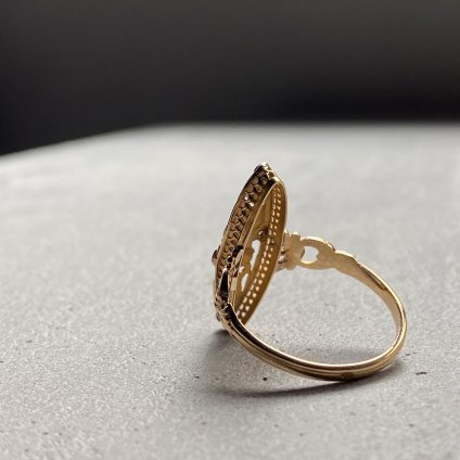 Art Nouveau 18KYG/Diamond Antique Ring（アールヌーヴォー 18Kイエローゴールド/ダイヤモンド アンティーク リング）