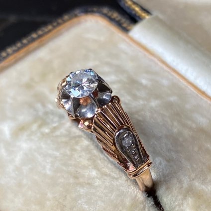 1920's Art Deco 18KPG Diamond Antique Ring（1920年代 アールデコ 18