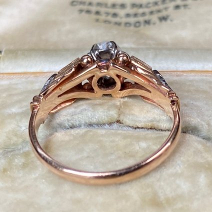 1920's Art Deco 18KPG Diamond Antique Ring（1920年代 アールデコ 18 