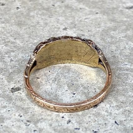 Victorian 15KYG Pearl Emerald Garnet Antique Ring（ヴィクトリアン