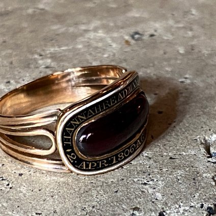 c.1806 18KPG Enamel Garnet Antique Ring（1806年頃 18金ピンクゴールド エナメル ガーネット アンティーク リング）