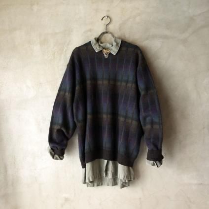 Vintage Gradation Check Knitʥơ ǡå˥åȡ