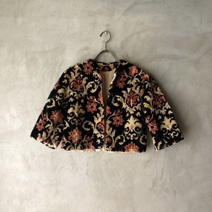 50's U.K. Vintage Gobelin Woven Baroque Flower Short Jacketʥơ ֥󿥤 Хåե 硼ȥ㥱åȡ