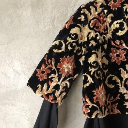 50's U.K. Vintage Gobelin Woven Baroque Flower Short Jacketʥơ ֥󿥤 Хåե 硼ȥ㥱åȡ