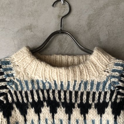 Vintage Nordic Pattern Oversized Hand Knit（ヴィンテージ