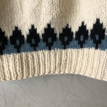 Vintage Nordic Pattern Oversized Hand Knitʥơ Υǥå С Ԥߥ˥åȡ