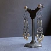 1930's Louis Rousselet Glass Pearl Long Earrings1930ǯ  륤 졼 饹ѡ 󥰥󥰡