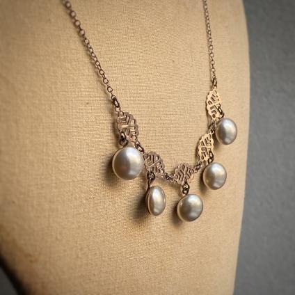 1940-50's Louis Rousselet Silver Glass Pearl Necklace 1940-50ǯ 륤졼 С 饹ѡ ͥå쥹