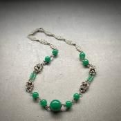 1950's Louis Rousselet Green Glass Necklace1950ǯ 륤 졼 ꡼ 饹 ͥå쥹