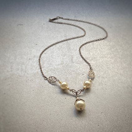 1940-50's Louis Rousselet Silver Glass Pearl Necklace 1940-50ǯ 륤 졼 С 饹ѡ ͥå쥹