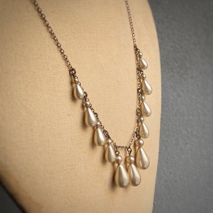 1930's Louis Rousselet Silver Glass Pearl Necklace 1930ǯ 륤 졼 С 饹ѡ ͥå쥹