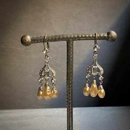 1920's Louis Rousselet Glass Pearl Earrings1920ǯ  륤 졼 饹ѡ 󥰡