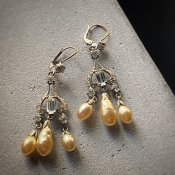 1920's Louis Rousselet Glass Pearl Earrings1920ǯ  륤 졼 饹ѡ 󥰡