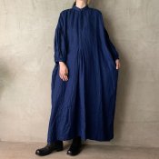 suzuki takayuki  puff-sleeve dress（スズキタカユキ パフスリーブドレス）Navy