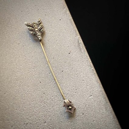 1920's Silver Marcasite Arrow Stick Pin(1920年代 シルバー マーカサイト 矢モチーフ スティックピン)