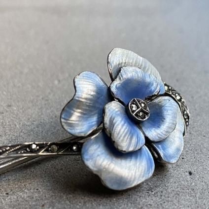 1930's Silver Marcasite Enamel Brooch(1930年代 シルバー 1930's Silver Marcasite Enamel Brooch(1930年代 シルバー