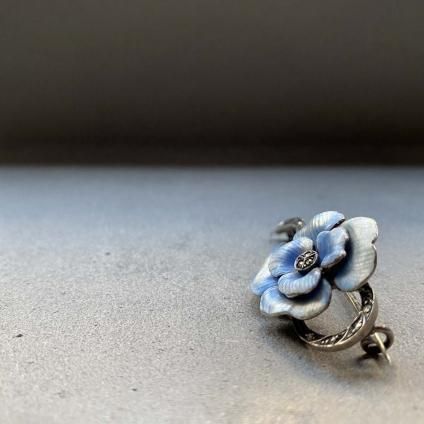 1930's Silver Marcasite Enamel Brooch(1930年代 シルバー 1930's Silver Marcasite Enamel Brooch(1930年代 シルバー