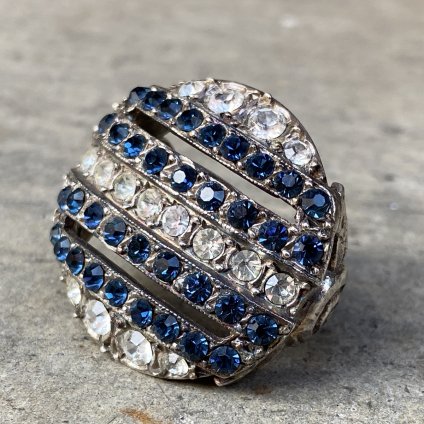Art Deco French Rene Mittler Metal Glass Ring（アール・デコ フランス ルネ ミットレー メタル ガラス リング）