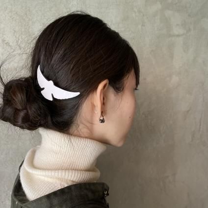 1960's French Old Plastic White Bird Hair Clip1930ǯ ե ɥץ饹å Ļ ХåDead Stock