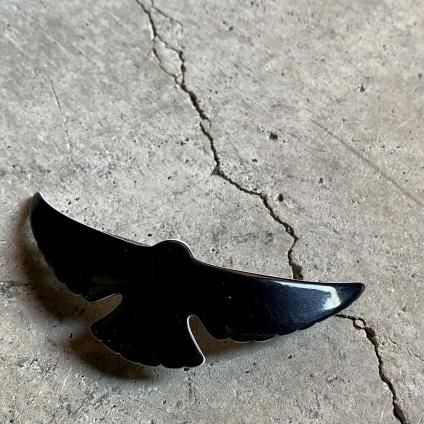 1960's French Old Plastic Black Bird Hair Clip1930ǯ ե ɥץ饹å Ļ ХåDead Stock