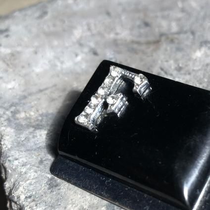 Art Deco French Galalith Metal Initial Brooch Fɡʥ롦ǥ ե ˥֥ Fɡ