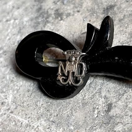 1940's French Acetate Metal Initial Brooch NDɡ1940ǯ ե ơ ᥿ ˥֥ NDɡ