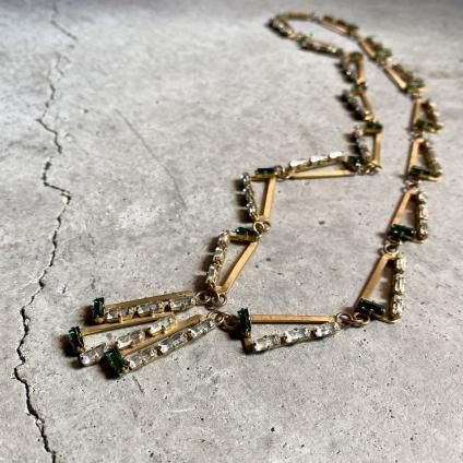 Art Deco French Metal Glass Necklaceʥ롦ǥ ե ᥿ 饹 ͥå쥹