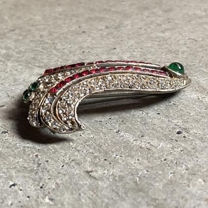 Art Deco French Rene Mittler Metal Glass Broochʥ롦ǥ ե  ߥåȥ졼 ᥿ 饹 ֥