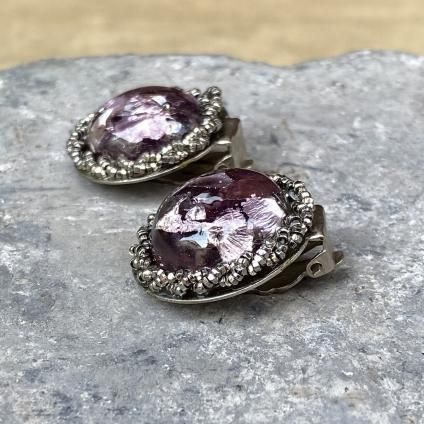 1950's French Louis Rousselet Purple Glass Earrings1950ǯ ե 륤졼 ѡץ륬饹 󥰡 