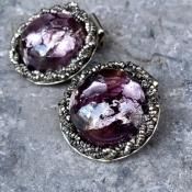 1950's French Louis Rousselet Purple Glass Earrings1950ǯ ե 륤졼 ѡץ륬饹 󥰡 