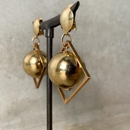 1960's French Metal Square Ball Earrings1960ǯ ե ᥿  ܡ 󥰡Dead Stock 