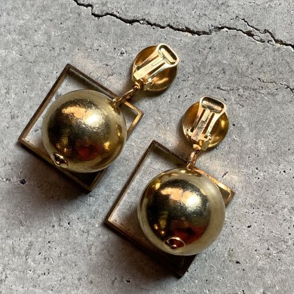 1960's French Metal Square Ball Earrings1960ǯ ե ᥿  ܡ 󥰡Dead Stock 