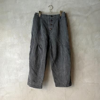 YUTA MATSUOKA （ユウタマツオカ）備長炭染めリネン和紙 パンツ -JeJe