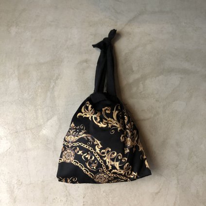 Vintage Scarf & Linen Marche Bag（ヴィンテージスカーフ＆リネン マルシェバッグ） B1