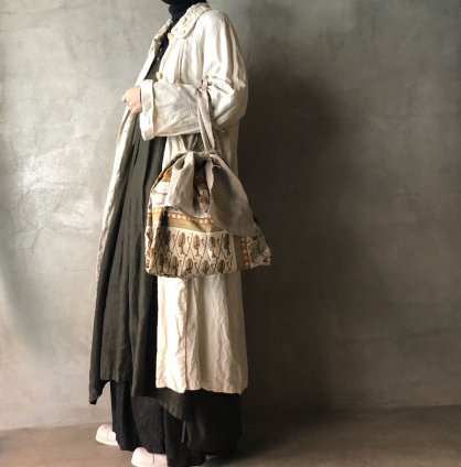 Vintage Scarf & Linen Marche Bag（ヴィンテージスカーフ＆リネン マルシェバッグ）N1