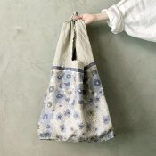 Vintage Scarf & Linen Marche Bag（ヴィンテージスカーフ＆リネン マルシェバッグ）N7