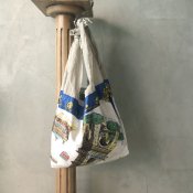 Vintage Scarf & Linen Marche Bag（ヴィンテージスカーフ＆リネン マルシェバッグ）N8