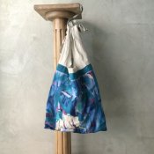 Vintage Scarf & Linen Marche Bag（ヴィンテージスカーフ＆リネン マルシェバッグ）N10