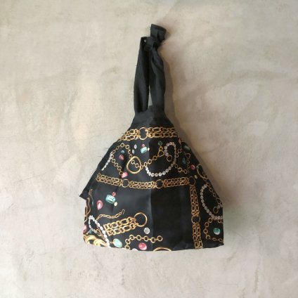 Vintage Scarf & Linen Marche Bag（ヴィンテージスカーフ＆リネン マルシェバッグ）B8