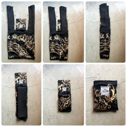 Vintage Scarf & Linen Marche Bag（ヴィンテージスカーフ＆リネン マルシェバッグ）B9