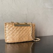 <img class='new_mark_img1' src='https://img.shop-pro.jp/img/new/icons13.gif' style='border:none;display:inline;margin:0px;padding:0px;width:auto;' />1970's Italy Rattan Square Buckle Shoulder Bag（1970年代 イタリア 籐 スクエアバックル ショルダーバッグ）　