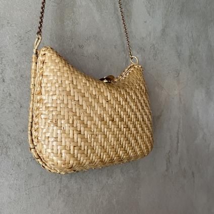 1970's Italy Rattan Beige Shoulder Bag1970ǯ ꥢ  ١ Хåˡ